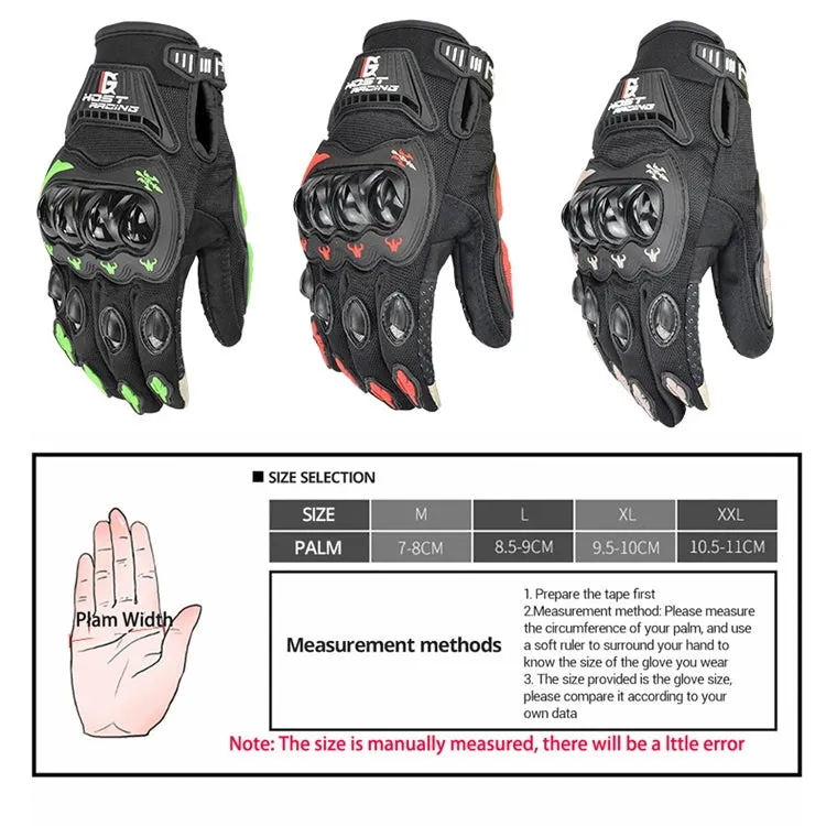 GHOST RACING GR-ST04 Motorcycle Gloves Anti-Fall Full Finger Riding Touch Gloves, Size: L(Green)