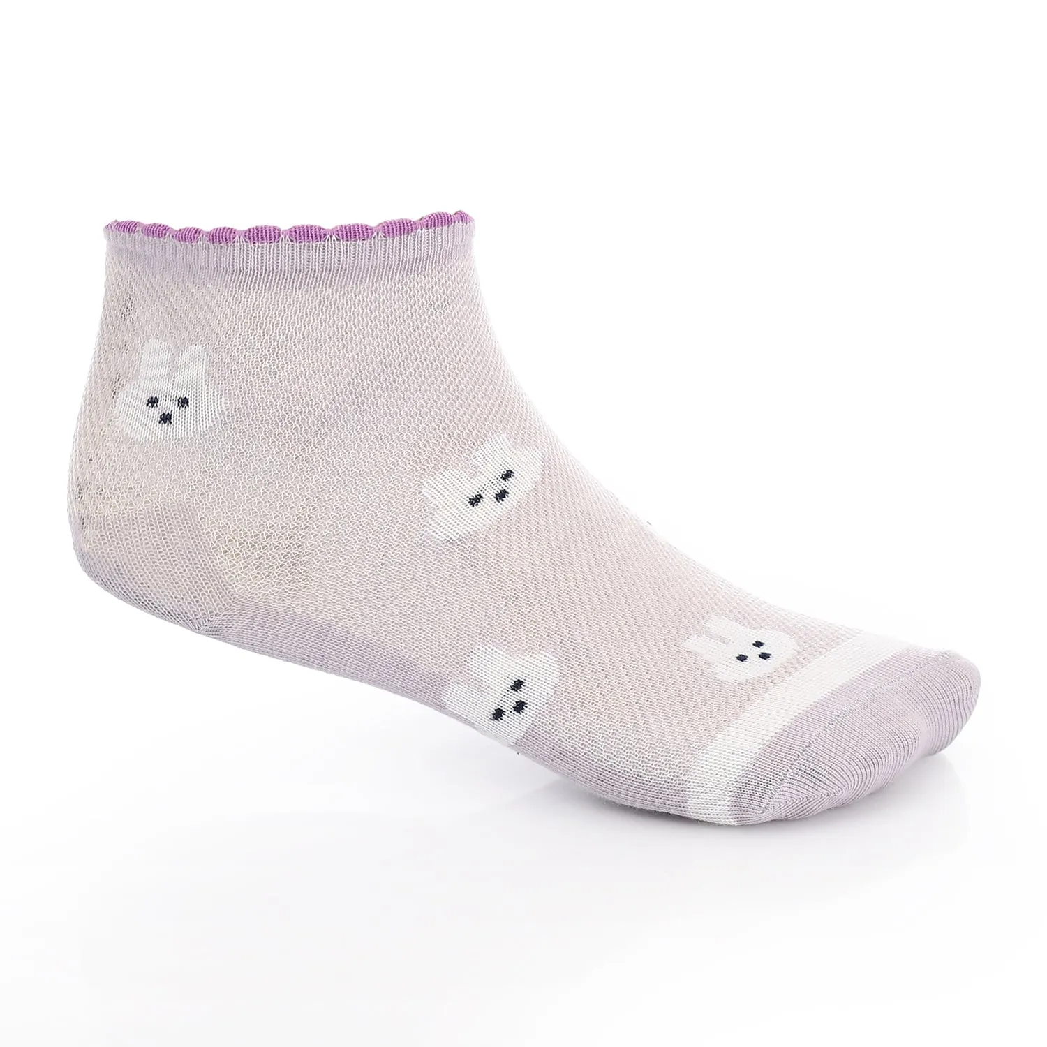 Girl's No Show Socks -Purple