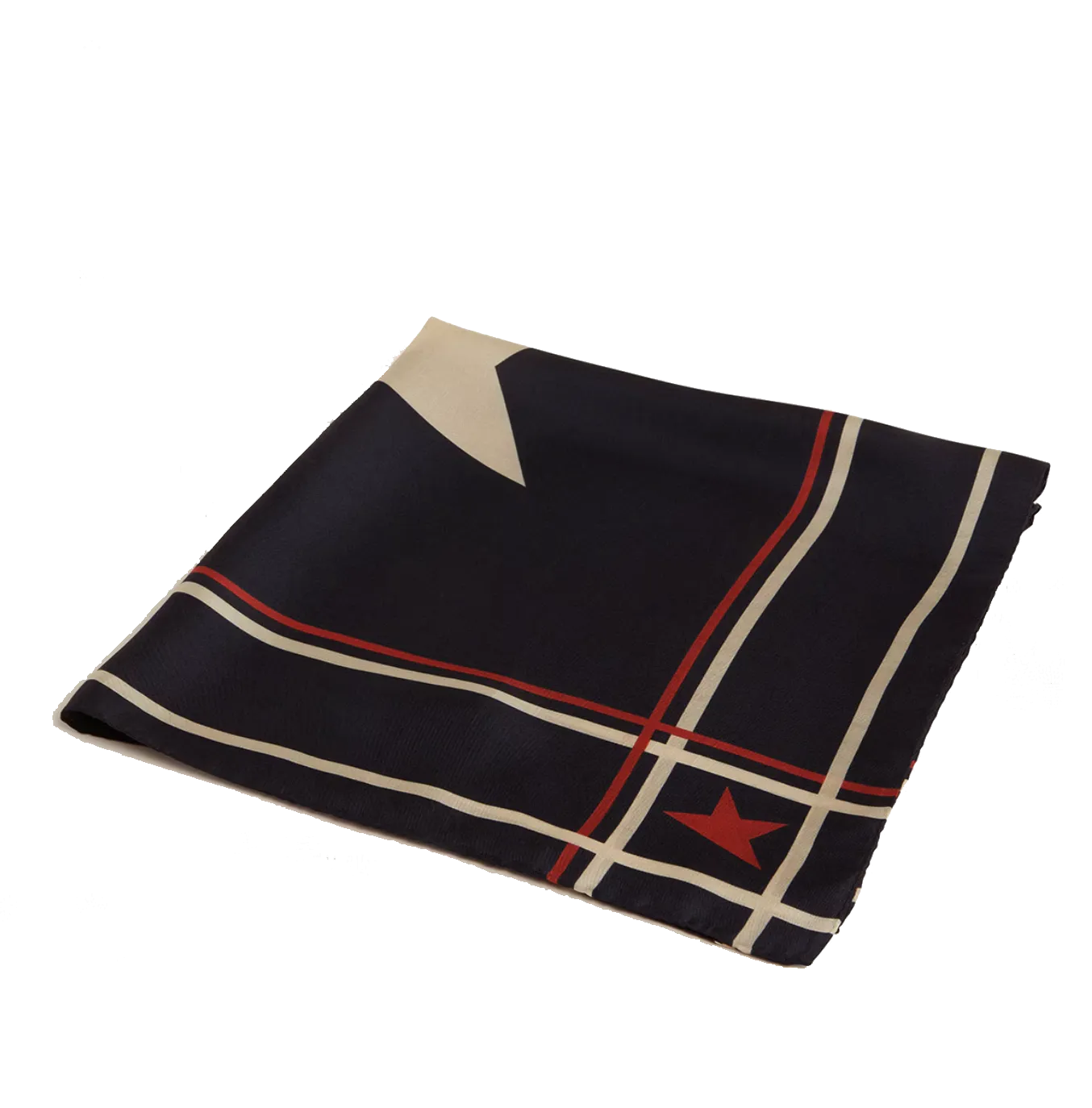 GOLDEN GOOSE SILK SCARF DARK BLUE