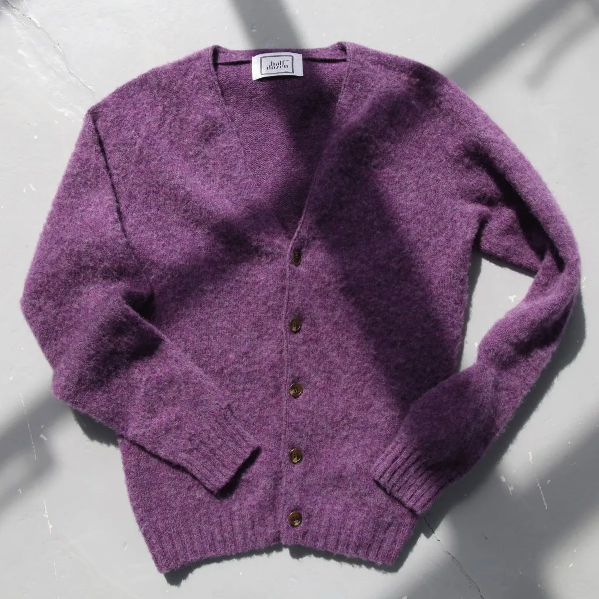 Half Dozen Shaggy Supersoft Brushed Cardigan (Heather Purple)