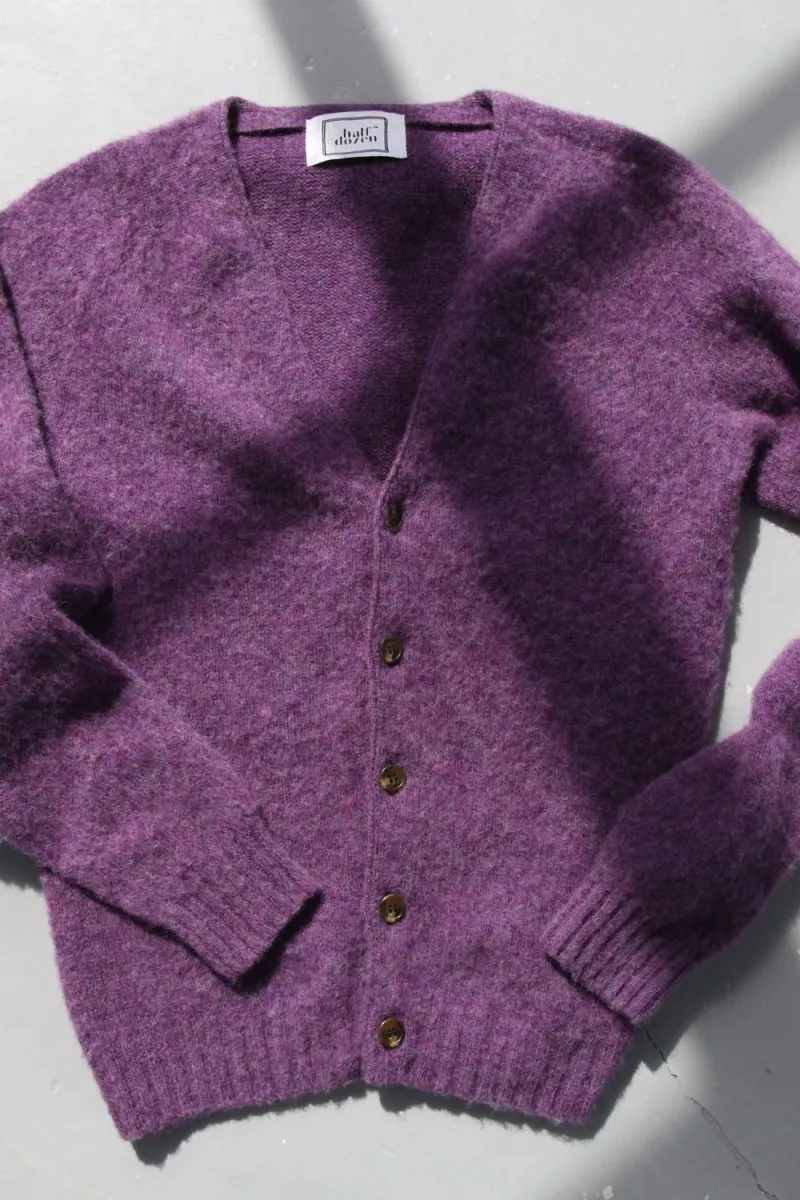 Half Dozen Shaggy Supersoft Brushed Cardigan (Heather Purple)