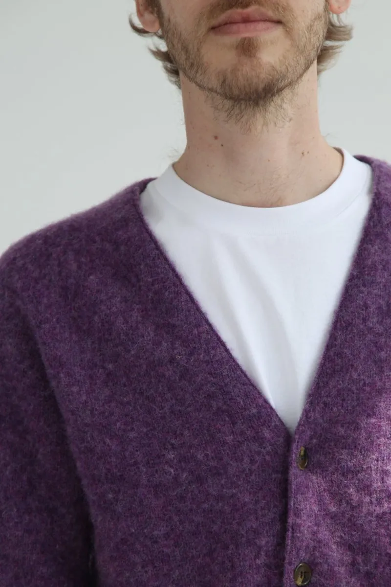 Half Dozen Shaggy Supersoft Brushed Cardigan (Heather Purple)