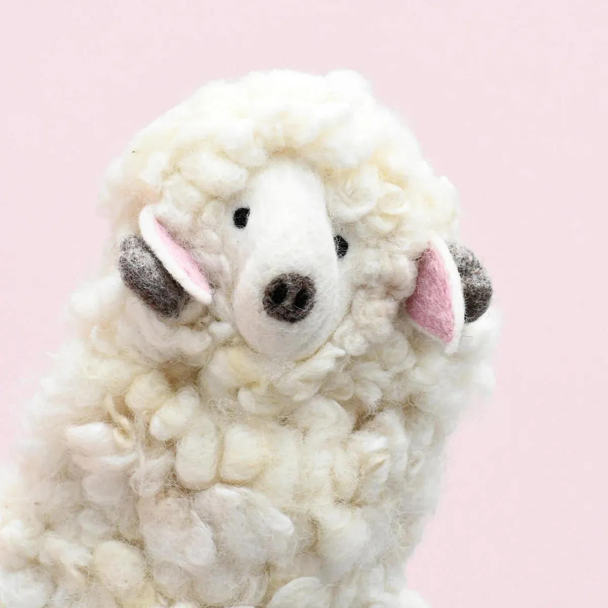 Handmade Felt Lamb Hand Puppet