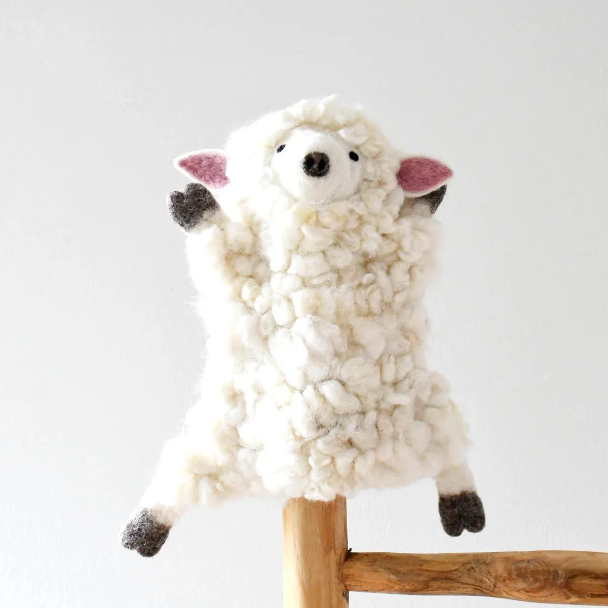 Handmade Felt Lamb Hand Puppet