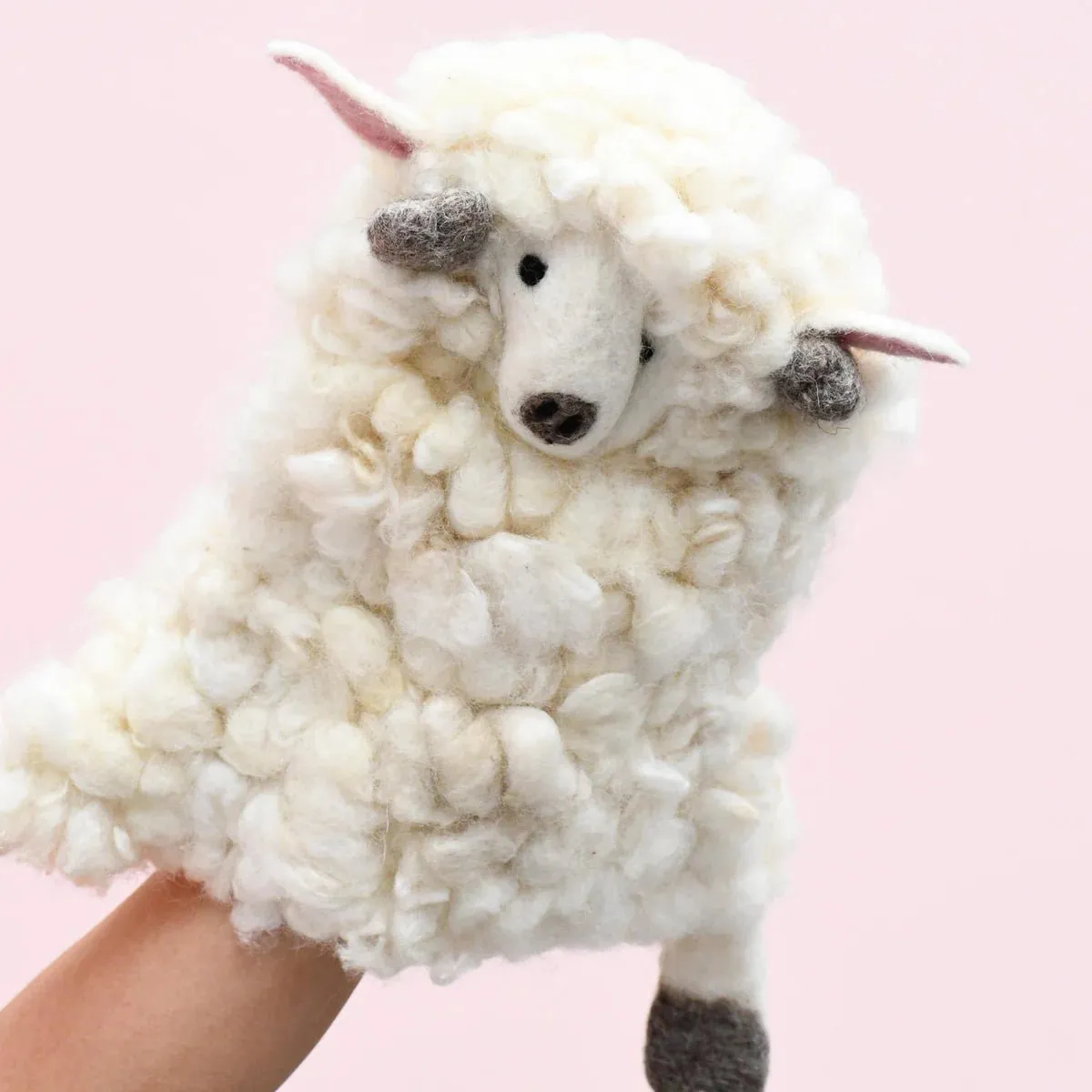 Handmade Felt Lamb Hand Puppet