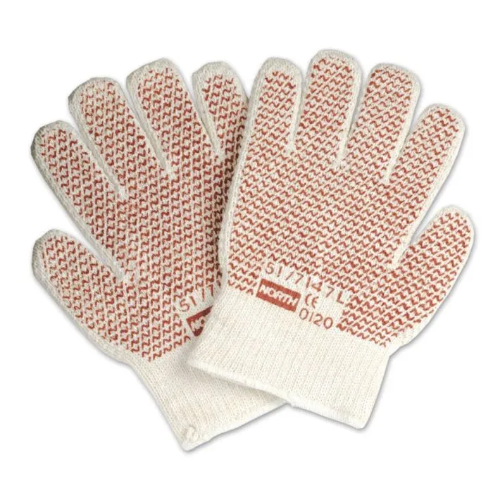 Honeywell North 51/7147 Grip N Hot Mill Ambidextrous Nitrile Coated Gloves, Brown, One Size, 1 Pair