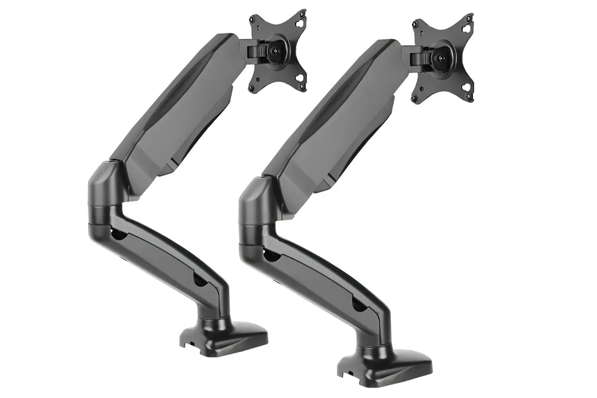 Interactive Dual Single Monitor Arm Black - Pear Shaped