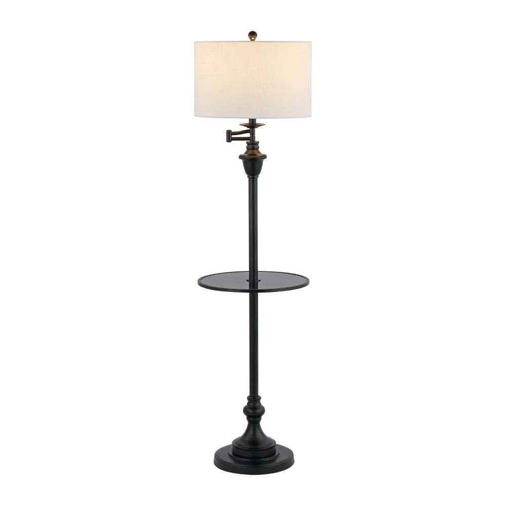 Iris 60" Metal/Glass LED Side Table and Floor Lamp