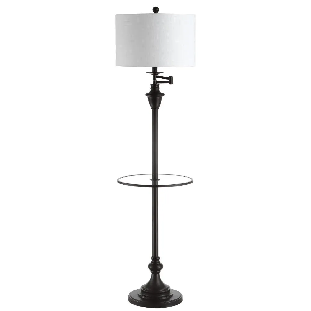 Iris 60" Metal/Glass LED Side Table and Floor Lamp