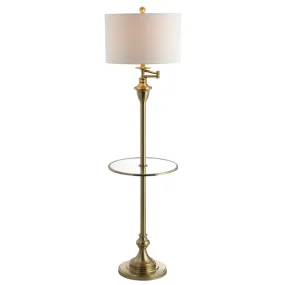 Iris 60" Metal/Glass LED Side Table and Floor Lamp