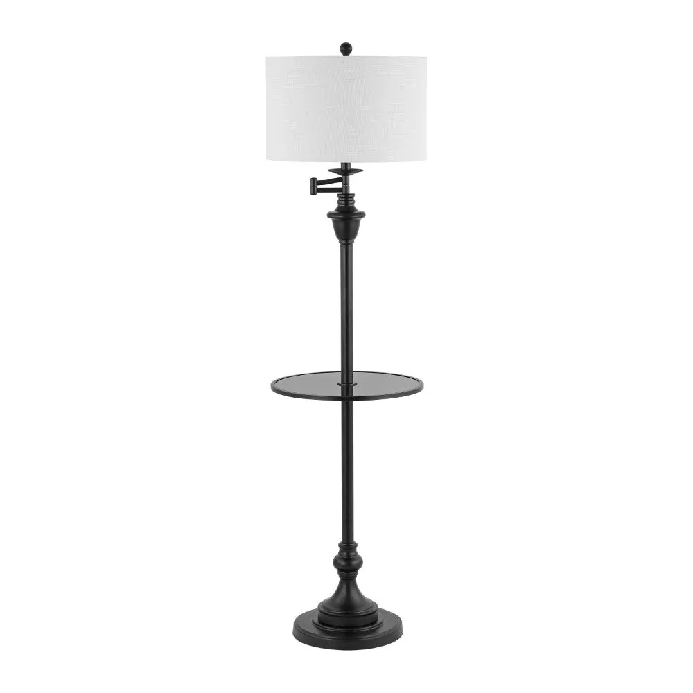 Iris 60" Metal/Glass LED Side Table and Floor Lamp