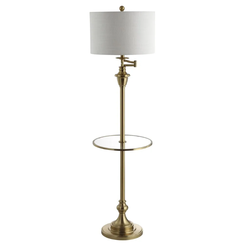 Iris 60" Metal/Glass LED Side Table and Floor Lamp