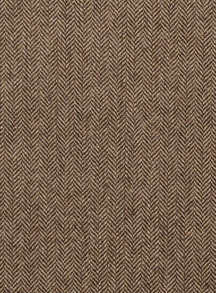 Irish Brown Herringbone Tweed Overcoat