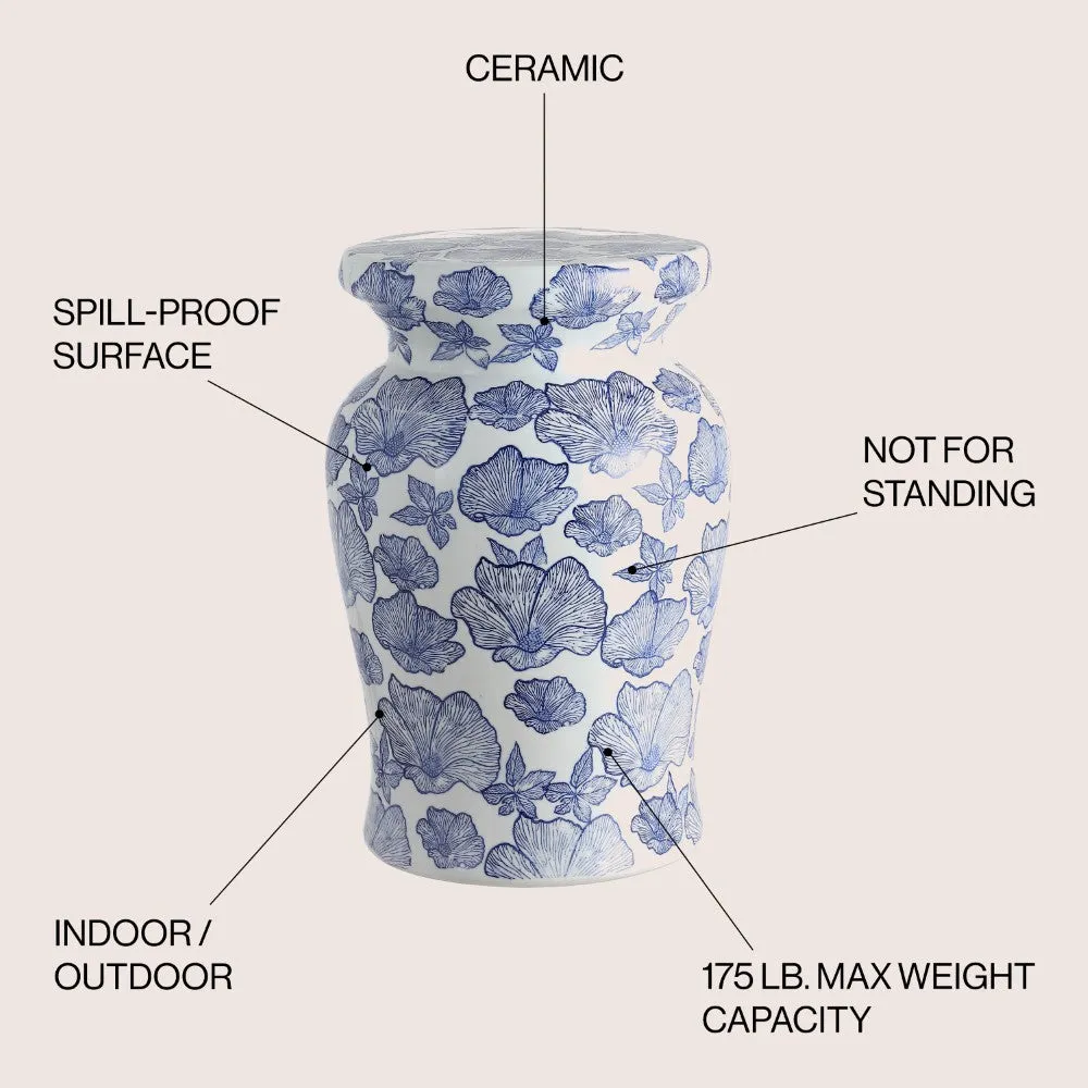 Irving 17.7" Ceramic Garden Stool