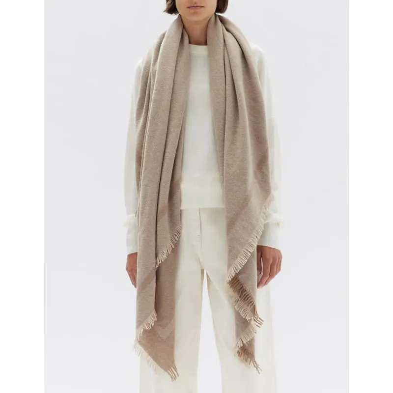 Jacquard Merino Wool Scarf | Nougat