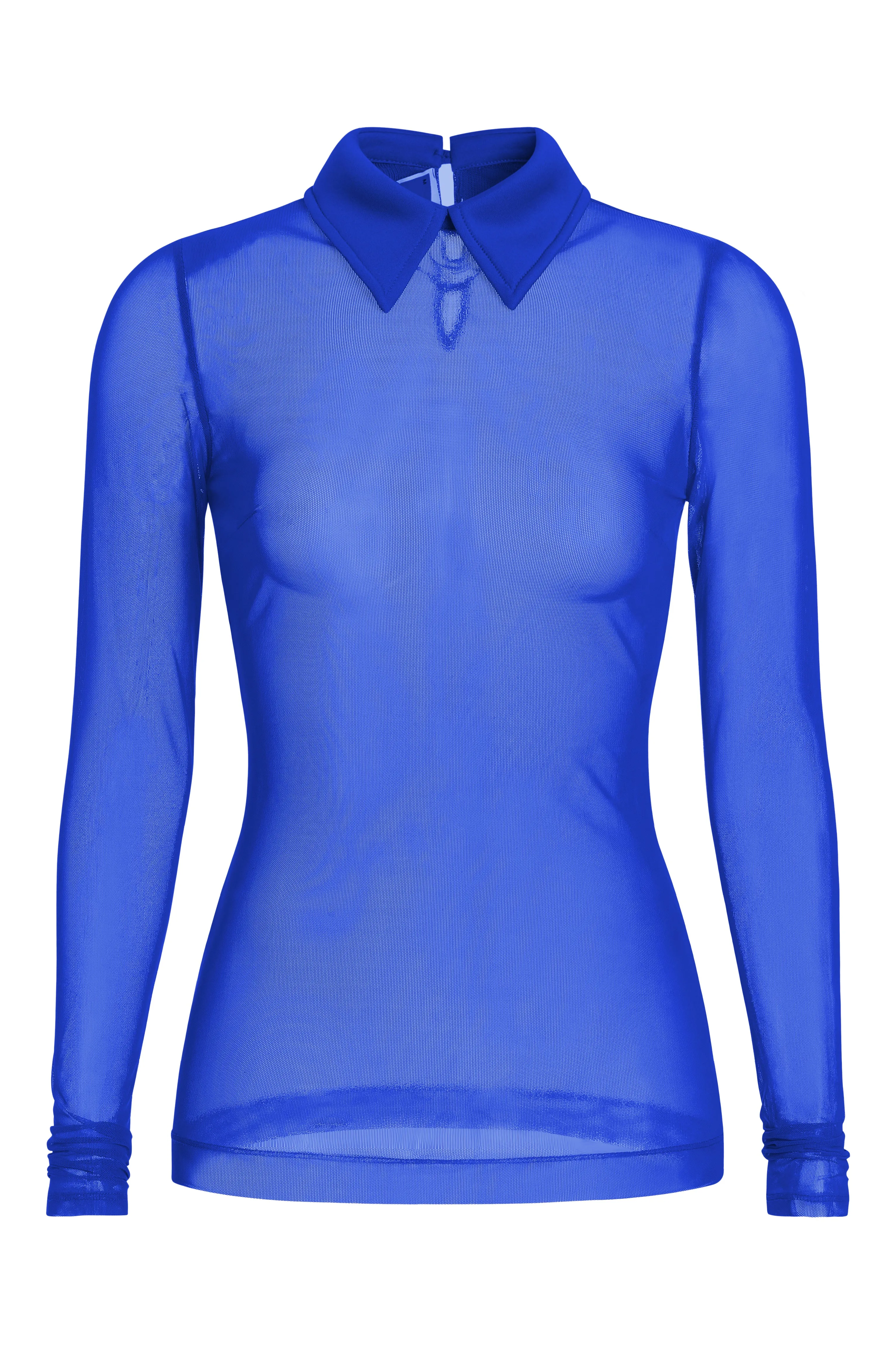 Jada Mesh Collar Top Sapphire