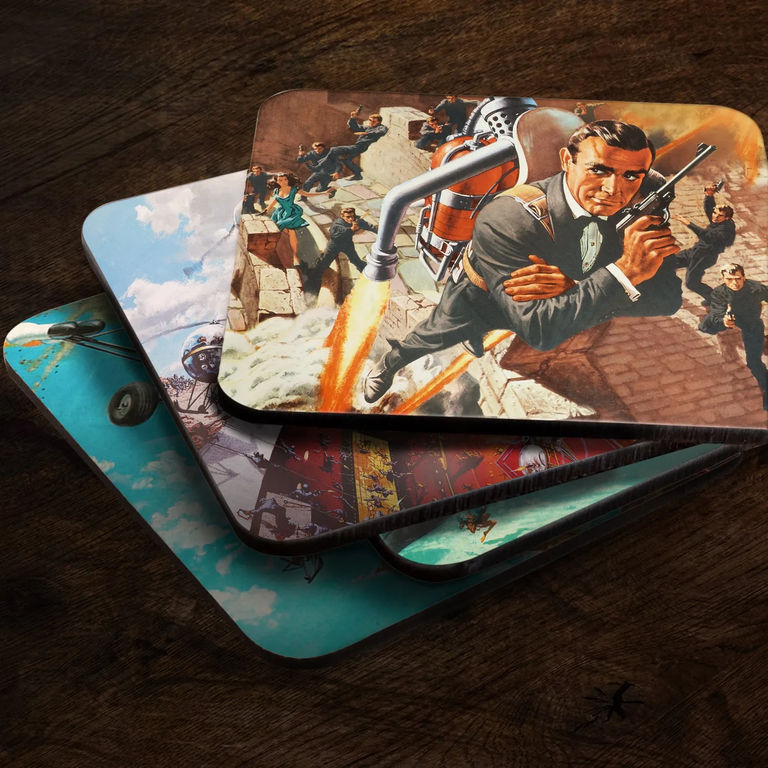 James Bond Coaster Set - Thunderball & You Only Live Twice Edition