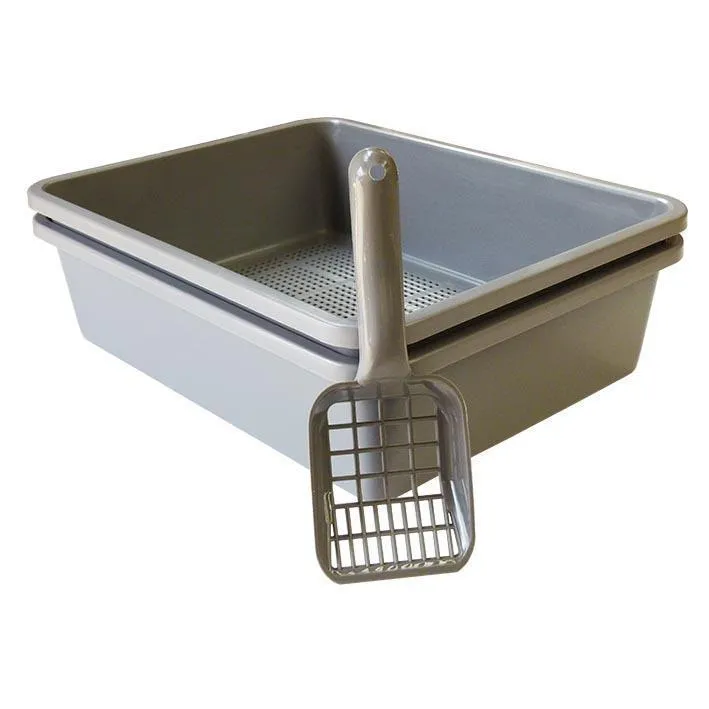 K9 Homes Rectangular Sieve Cat Litter Tray with Scoop