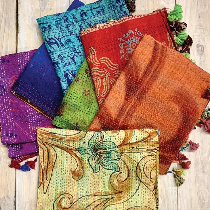 Kantha Silk Sari Scarf