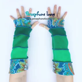 Katwise-inspired green felted 100% cashmere arm warmers-1687