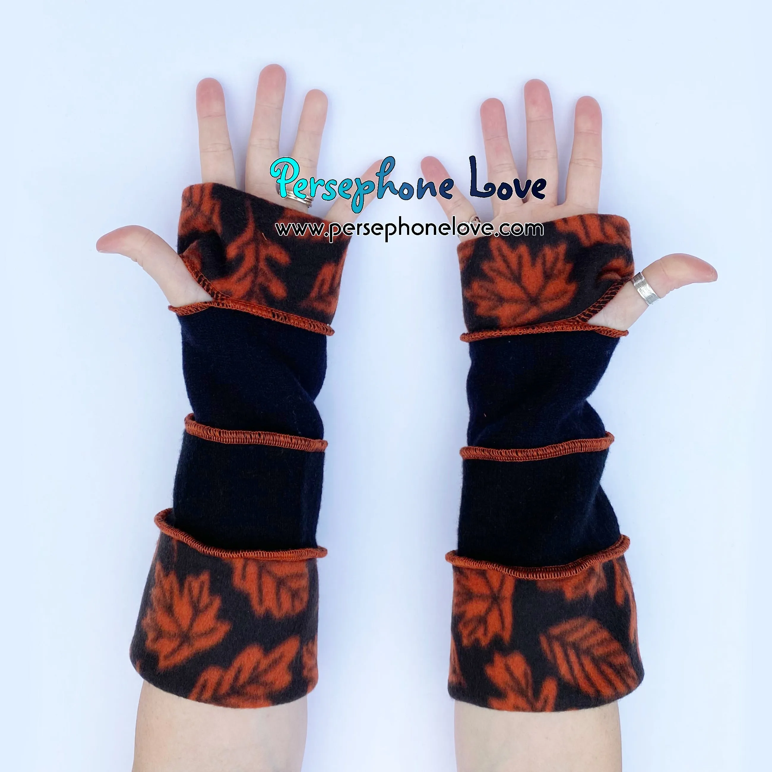 Katwise inspired needle-felted 100% cashmere upcycled sweater arm warmers -1754