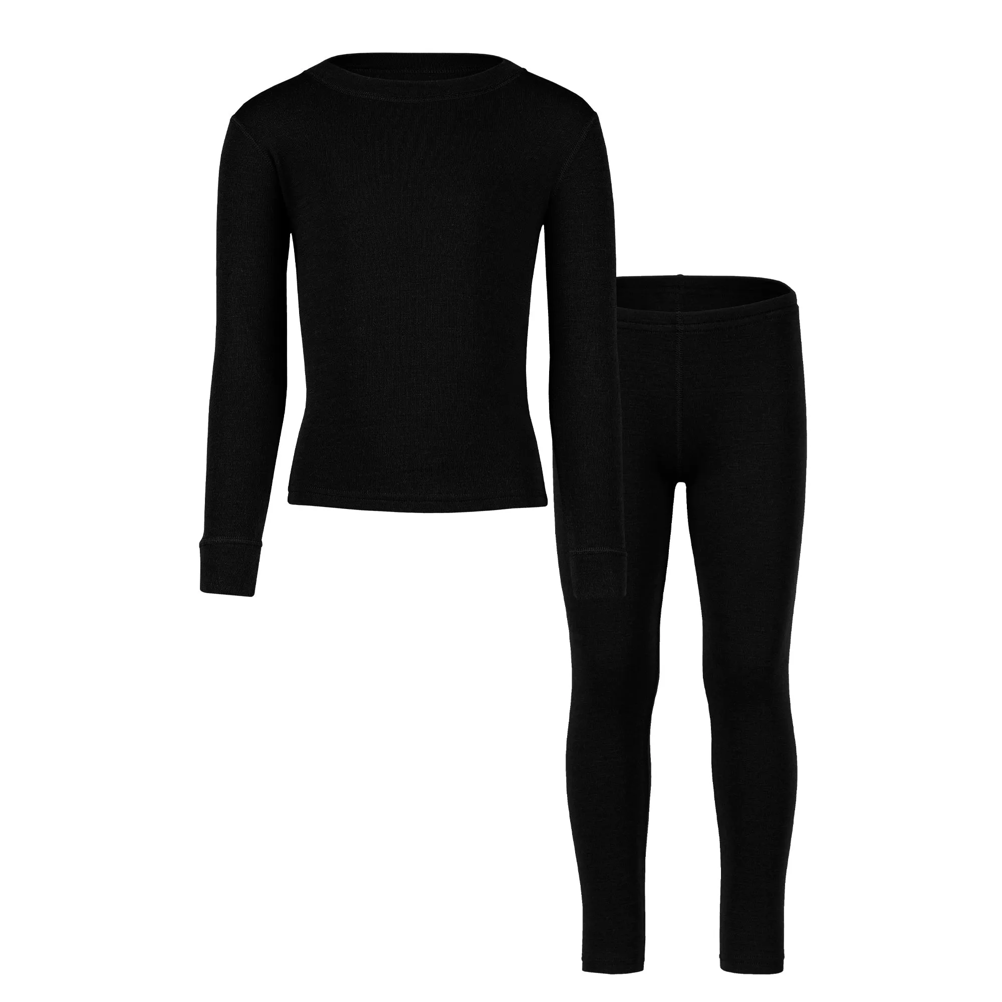 Kids' 250 Long Sleeve & Bottom 2-Piece Black