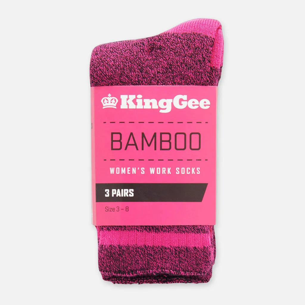 King Gee Women's Bamboo Crew Work Socks - 3 Pack (K49015)