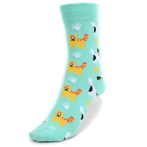 Kitten Cats All Over Crew Socks, 2 Colors, Quality, Unisex