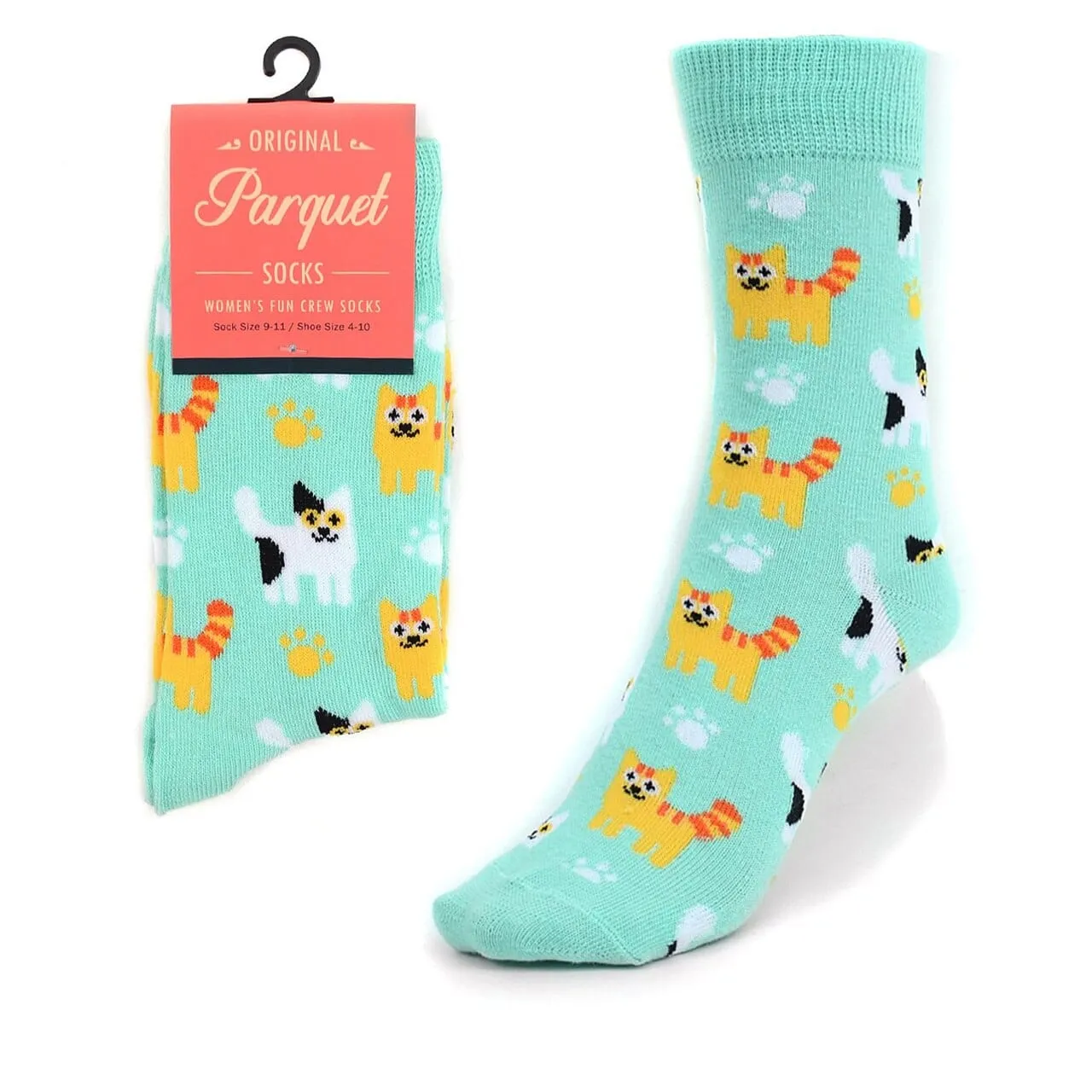 Kitten Cats All Over Crew Socks, 2 Colors, Quality, Unisex