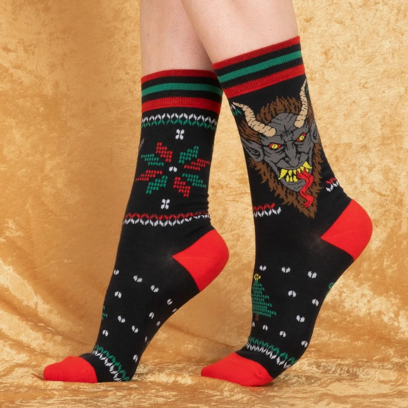 Krampus Christmas Sweater Socks