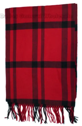 Ladies Red Cashmere Feel Scarf Wholesale