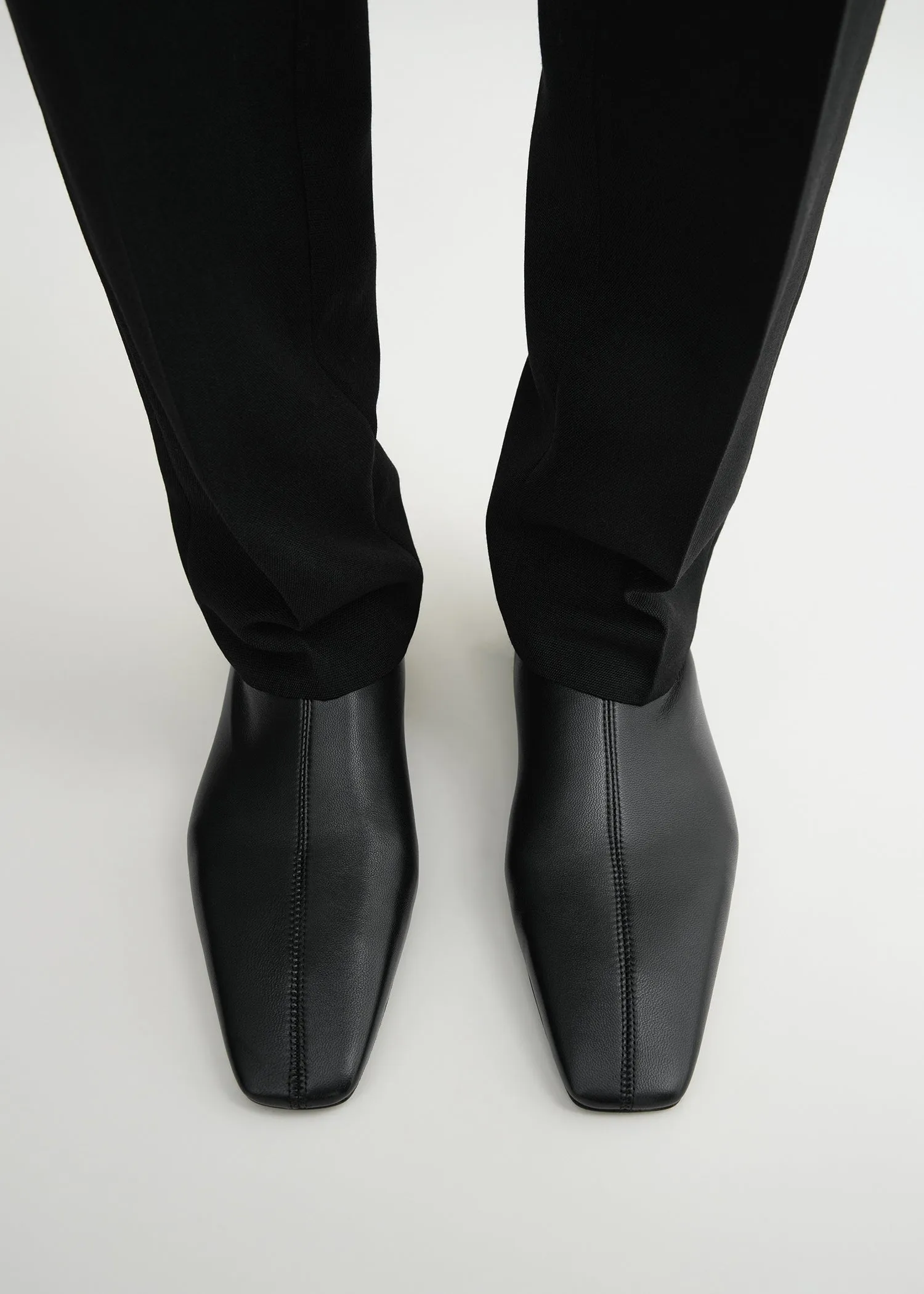 Leather sock boots black