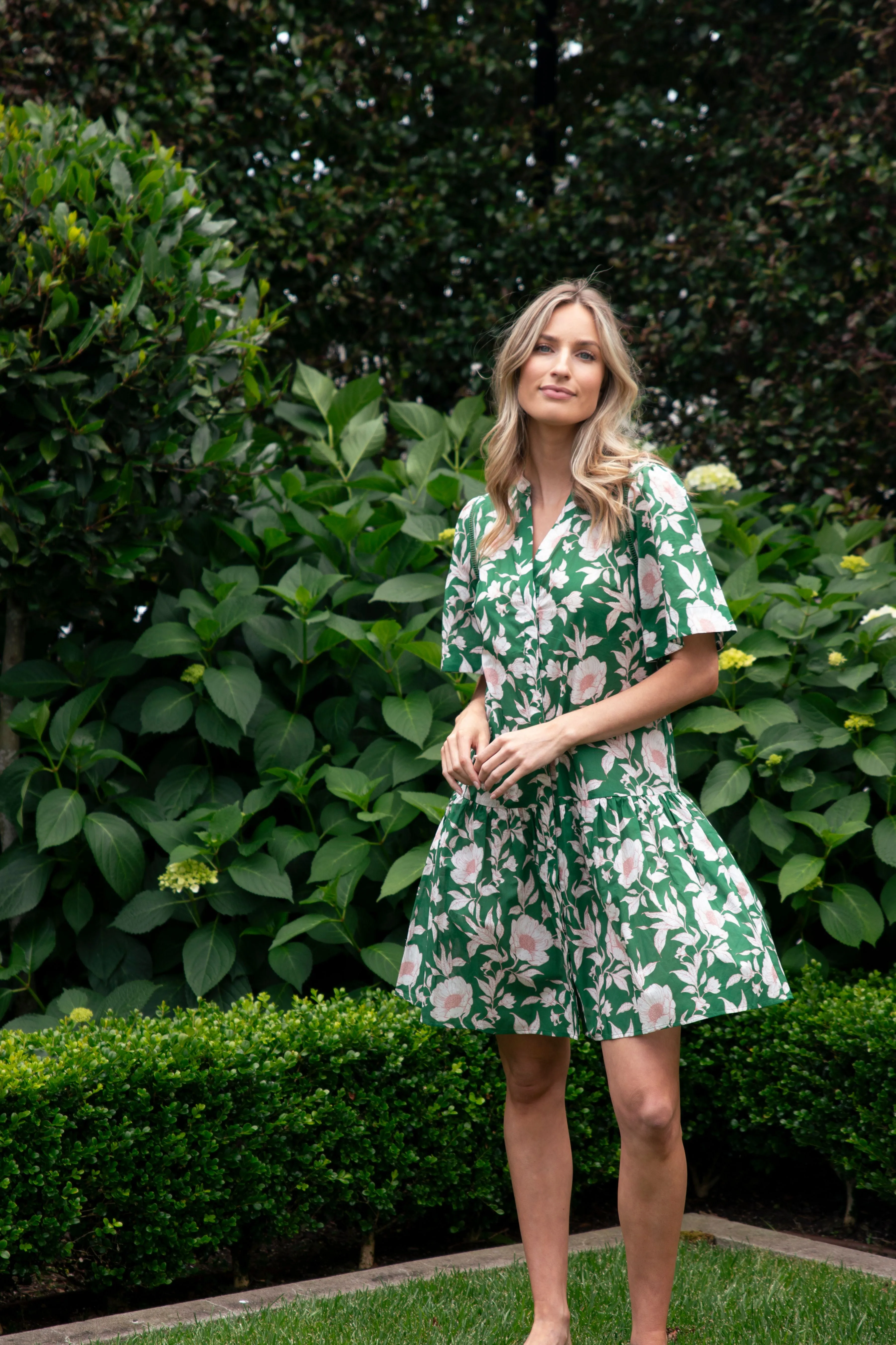 Lena Dress - Vintage Green Floral