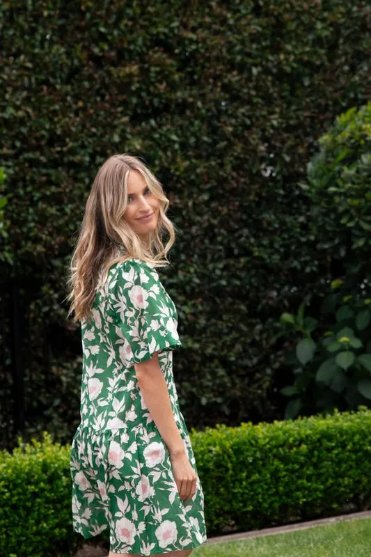 Lena Dress - Vintage Green Floral