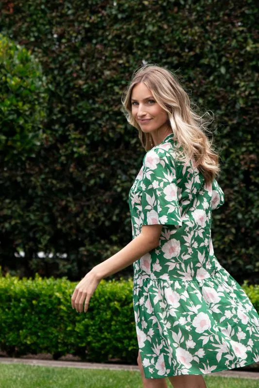 Lena Dress - Vintage Green Floral