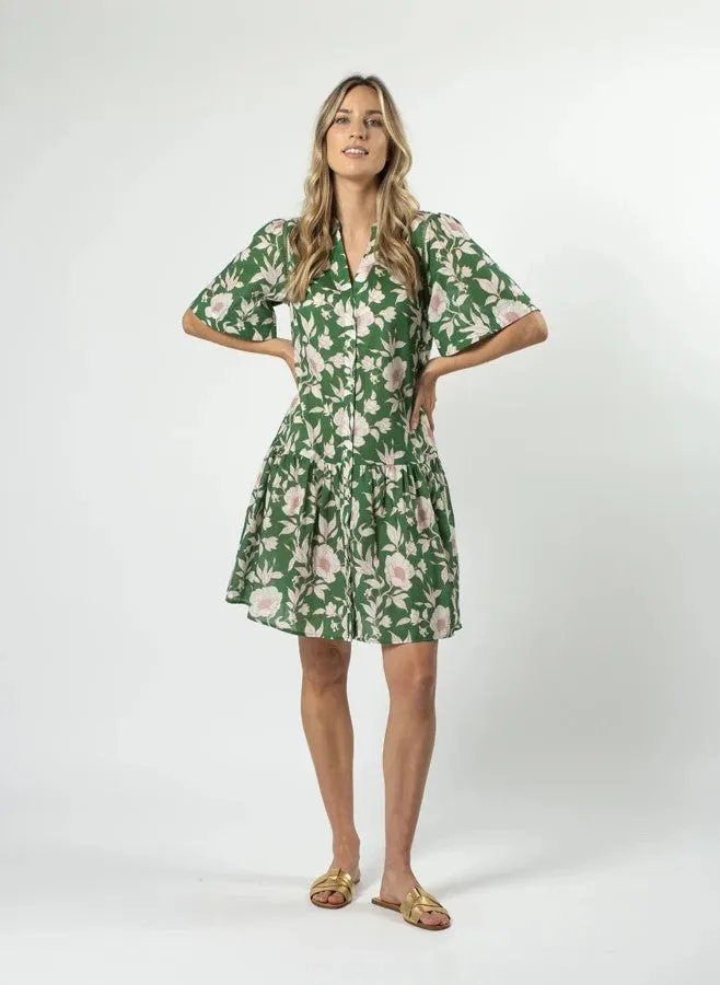 Lena Dress - Vintage Green Floral