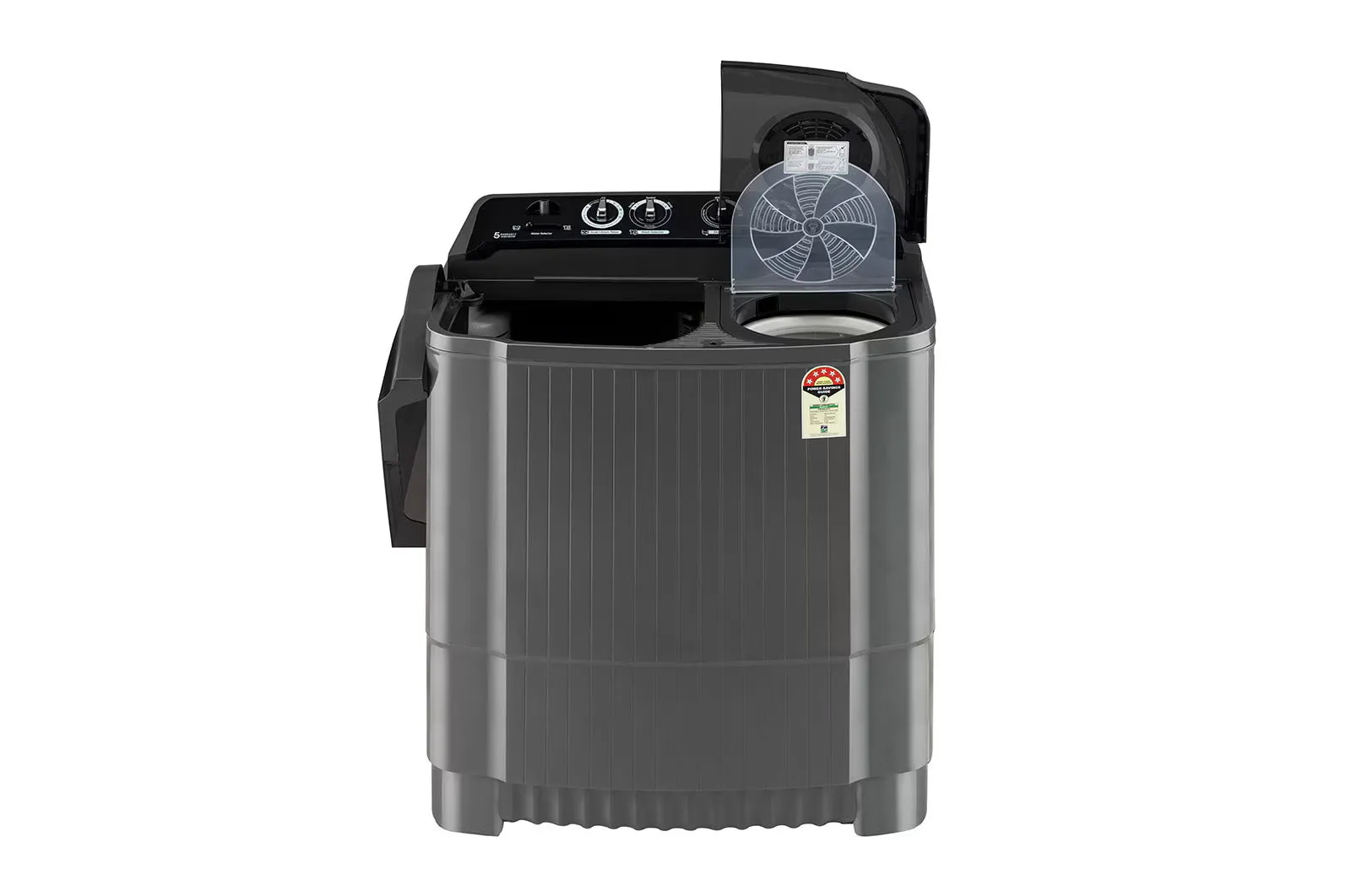 LG P9555SKAZ 9.5Kg, Semi Automatic Top Load Washing Machine, , Roller Jet Pulsator   Soak, Rat Away, Middle Black)