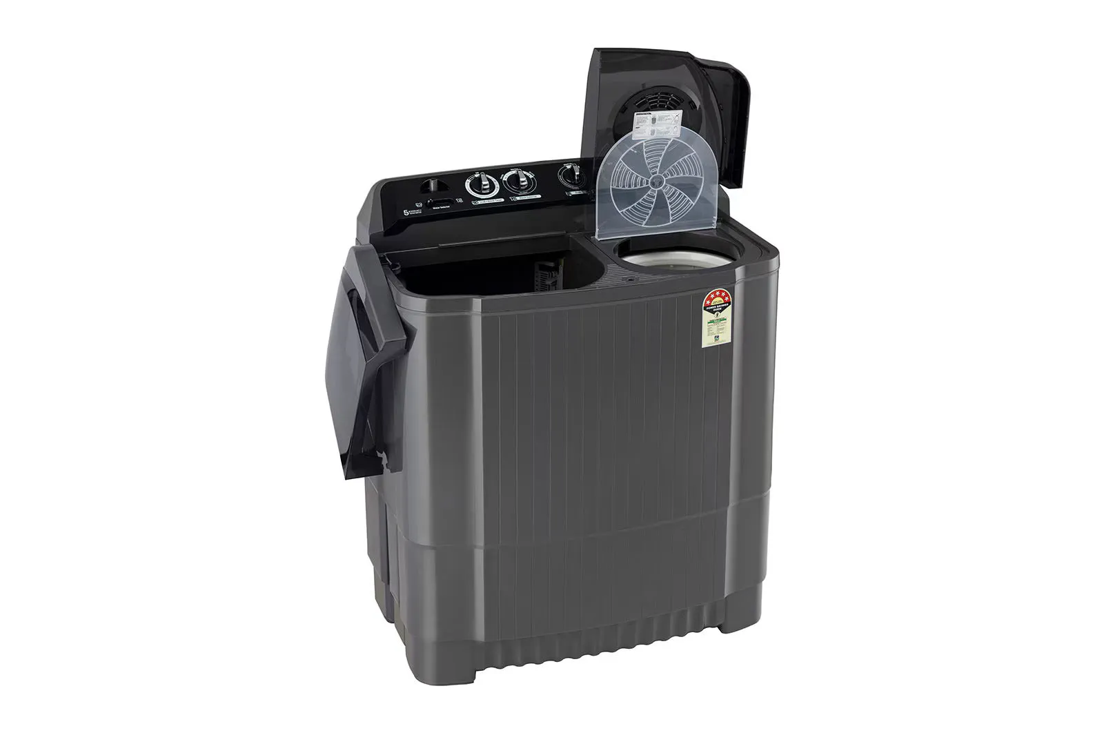 LG P9555SKAZ 9.5Kg, Semi Automatic Top Load Washing Machine, , Roller Jet Pulsator   Soak, Rat Away, Middle Black)