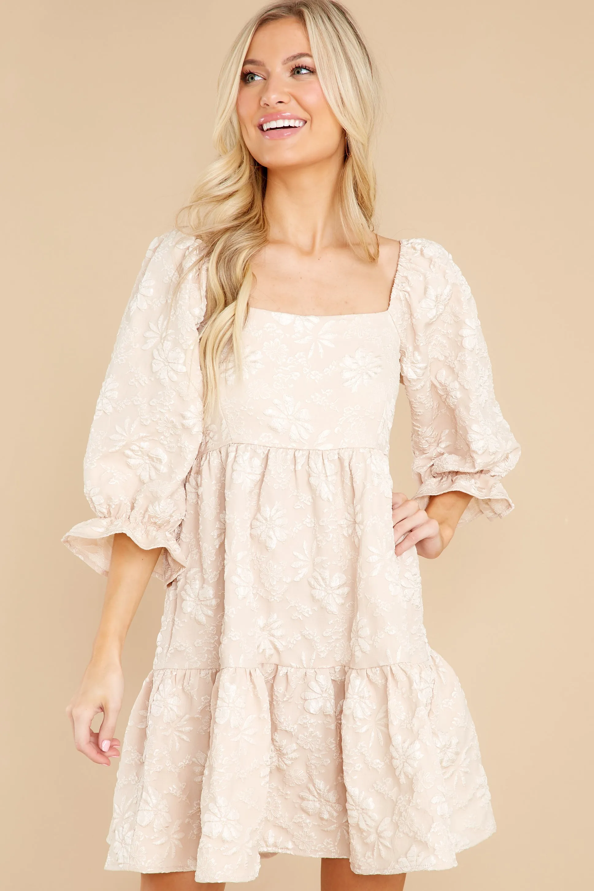 Little Daisy Natural Floral Print Dress