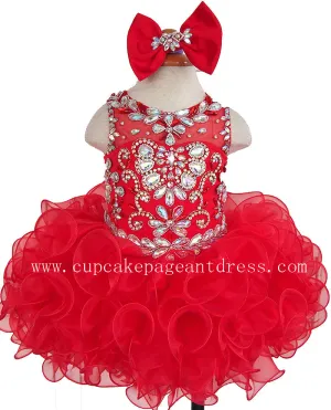 Little Princess Glitz Nationals Cupcake Pageant Dress With Hairbow