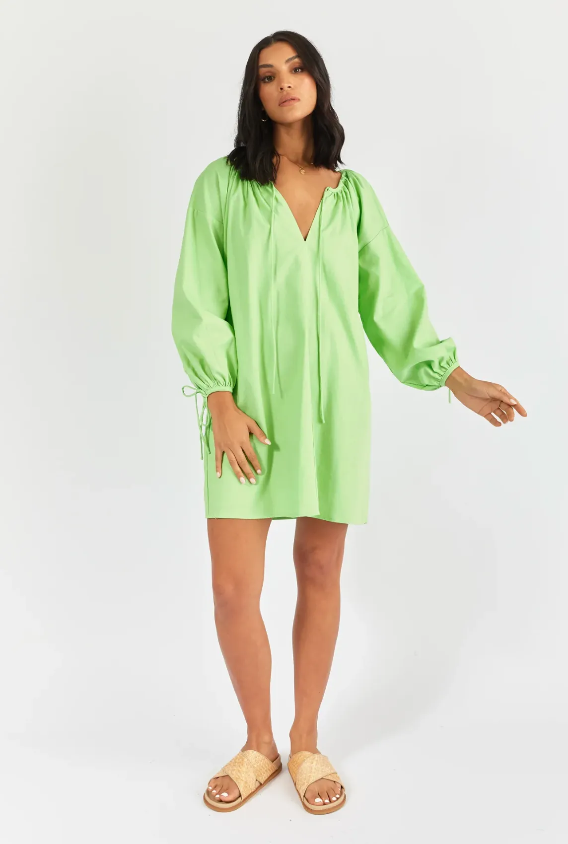 Luisa Mini Dress in apple green