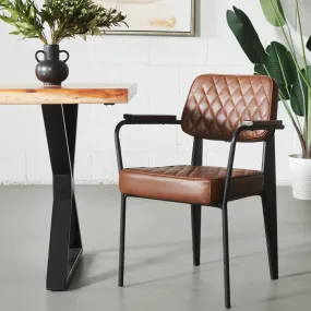 MARIANA - Brown Leather Dining Chair