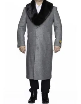 Mens Overcoat - Topcoat For Men - Winter Fabric - Light Grey Overcoat - Mens Light Grey Overcoat