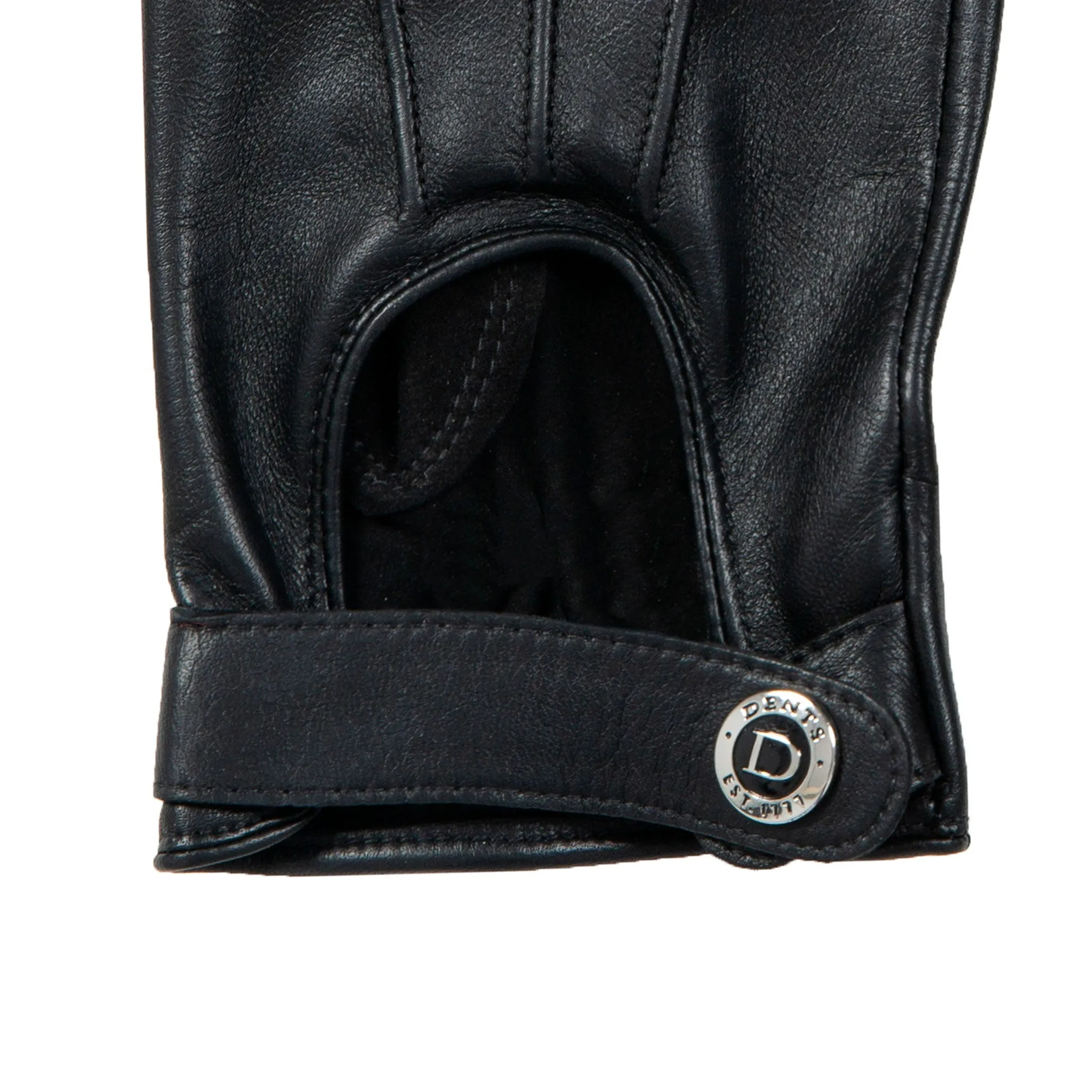 Men’s Three-Point Leather Driving Gloves with Wristwatch Cut-out