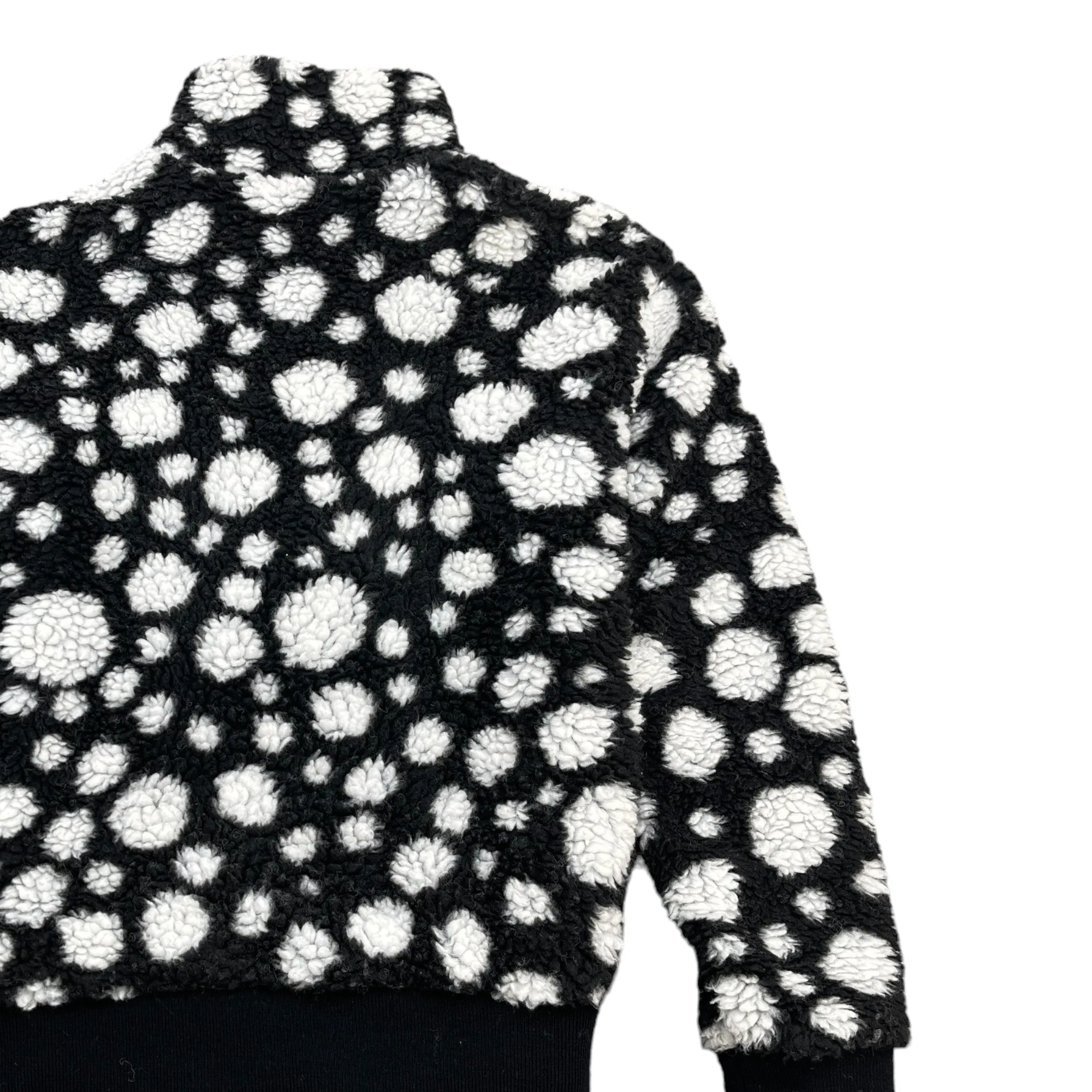 Men's Yayoi Kusama Infinity Dots Zip-Up Fleece Jacket Black Size S