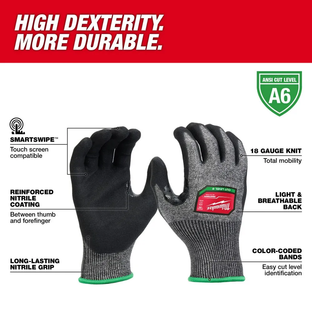 Milwaukee 48-73-7000 Cut Level 6 High-Dexterity Nitrile Dipped Gloves - S