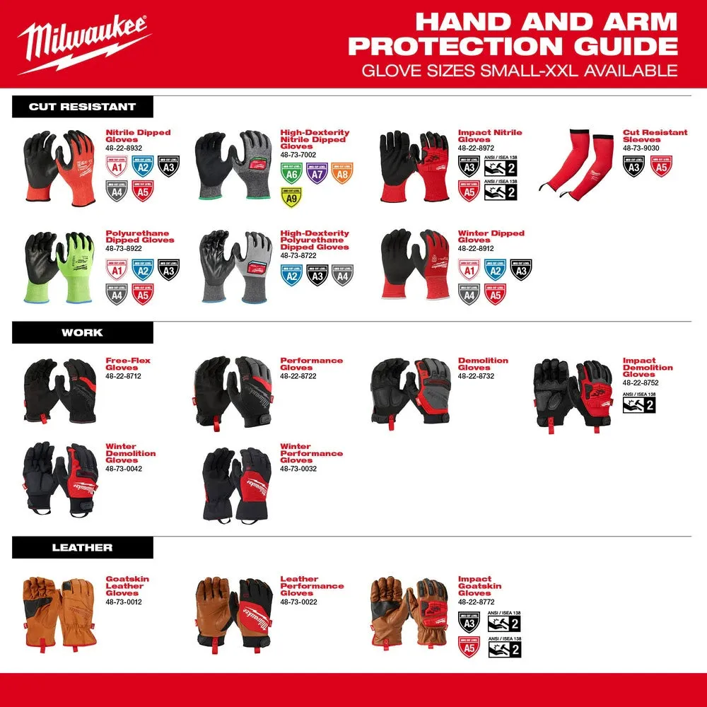 Milwaukee 48-73-7003B 12 Pair Cut Level 6 High-Dexterity Nitrile Dipped Gloves - XL