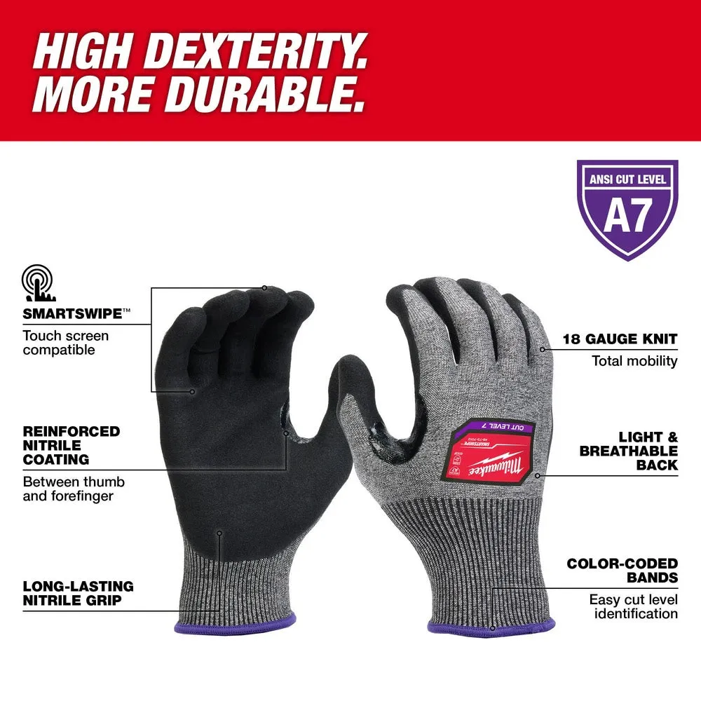 Milwaukee 48-73-7012 Cut Level 7 High-Dexterity Nitrile Dipped Gloves - L