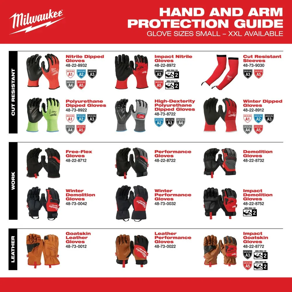 Milwaukee 48-73-8931B 12PK High Visibility Cut Level 3 Polyurethane Dipped Safety Gloves - Medium