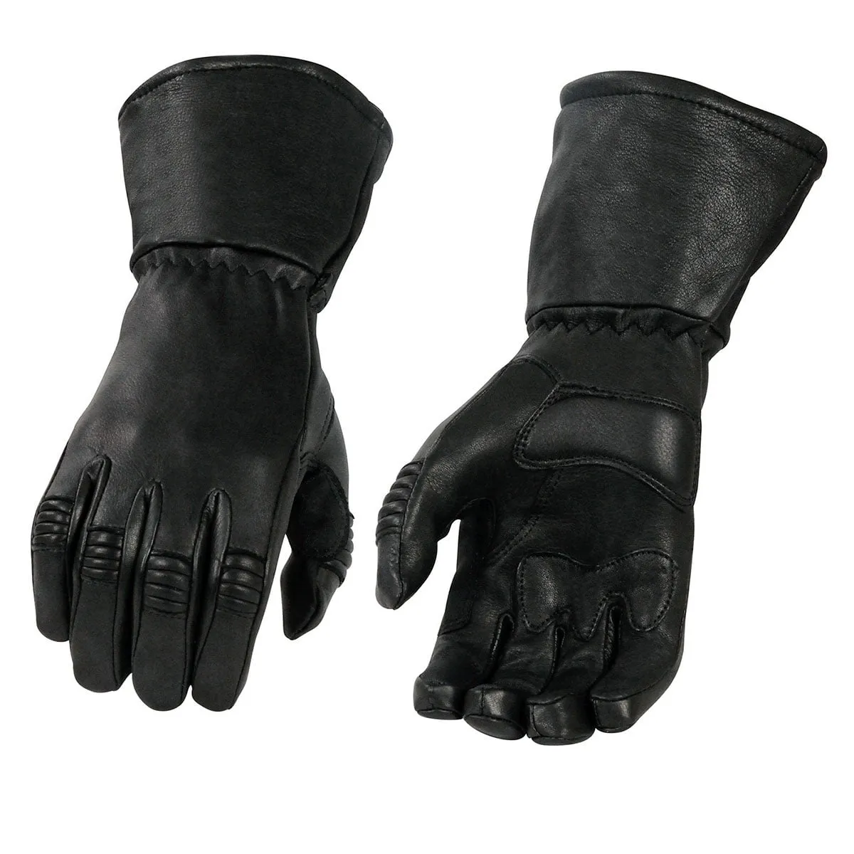 Milwaukee Leather G039 Men's Black Gauntlet Motorcycle Deerskin Long